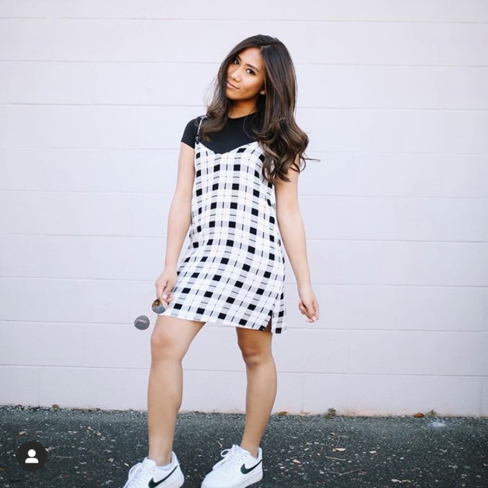 Plaid Black and White Dress